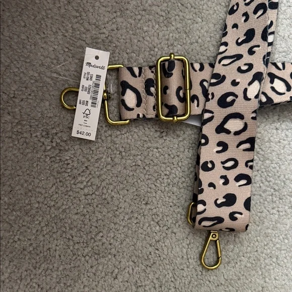 Madewell Animal Print Adjustable Handbag Strap with Gold Hardware - Picture 3 of 3